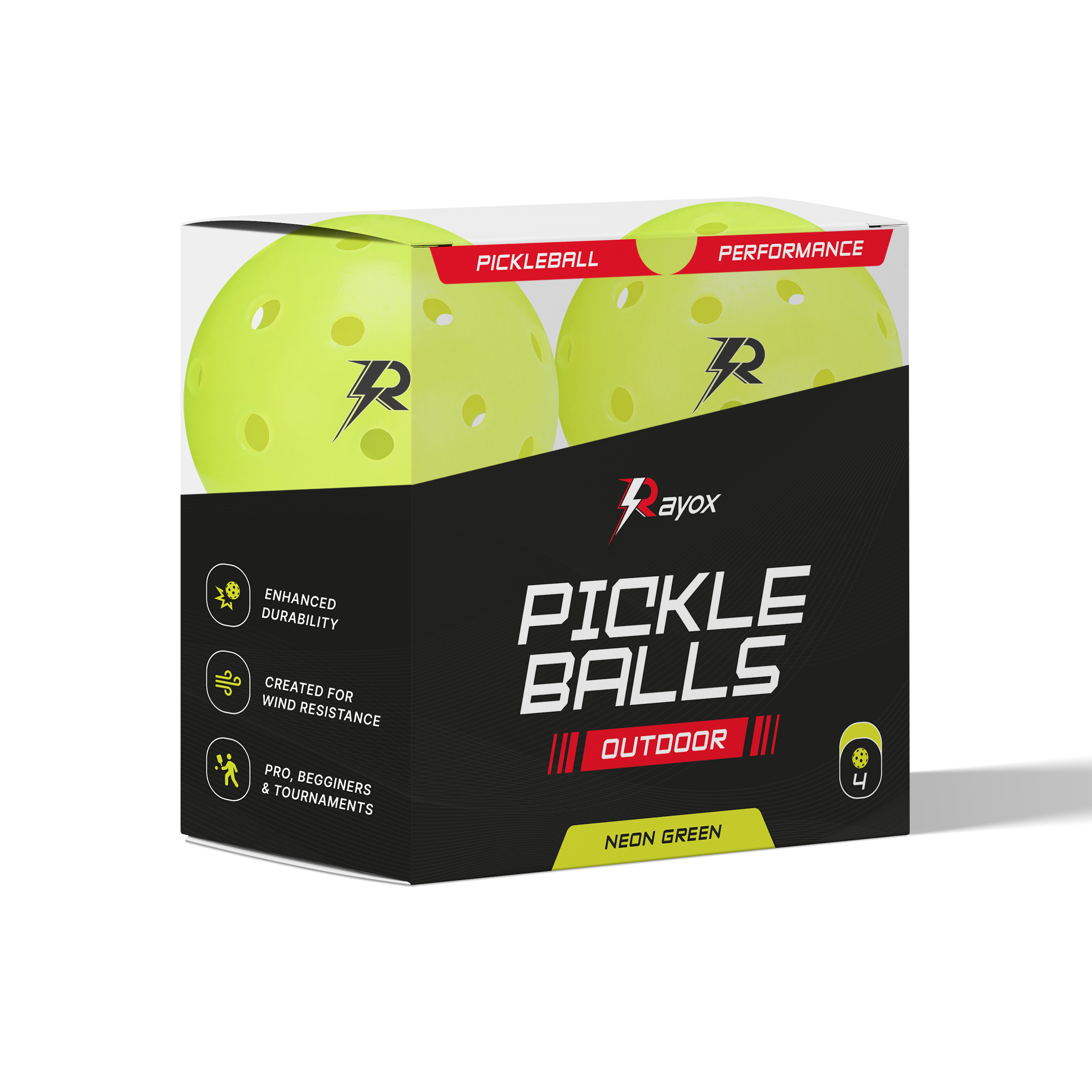 Pack 4 balls Rayox yellow